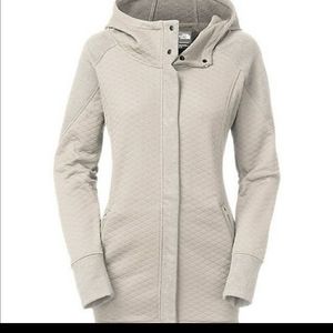 North face ivory long jacket/sweatshirt size large